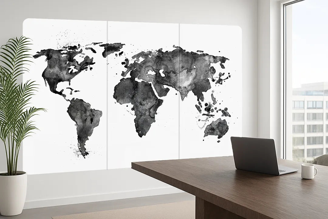 Round Corners Magnetic Glassboard