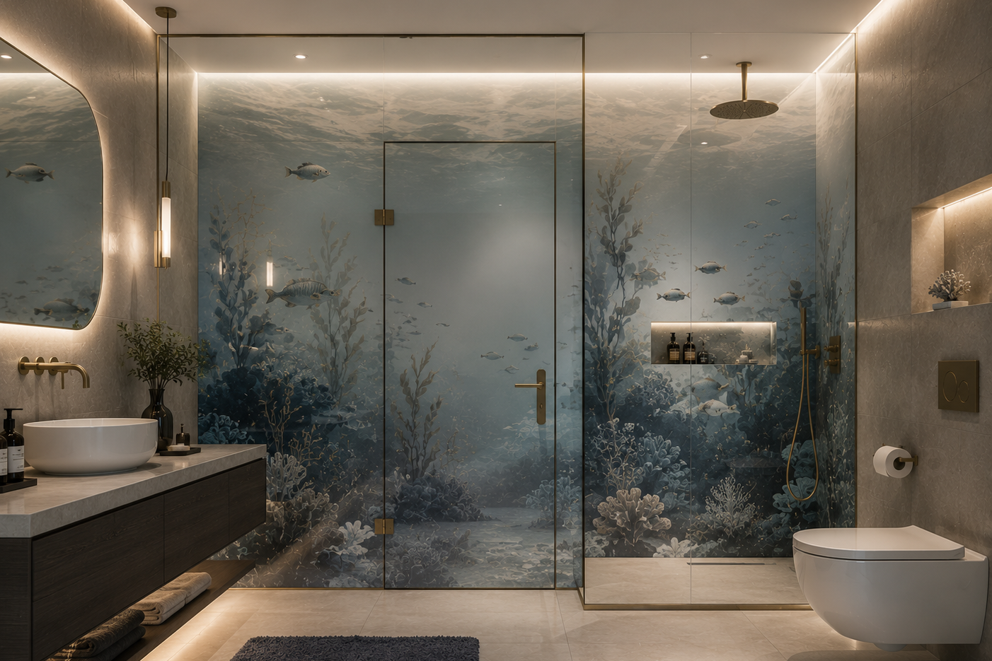 Glass Bathroom Wall Panels