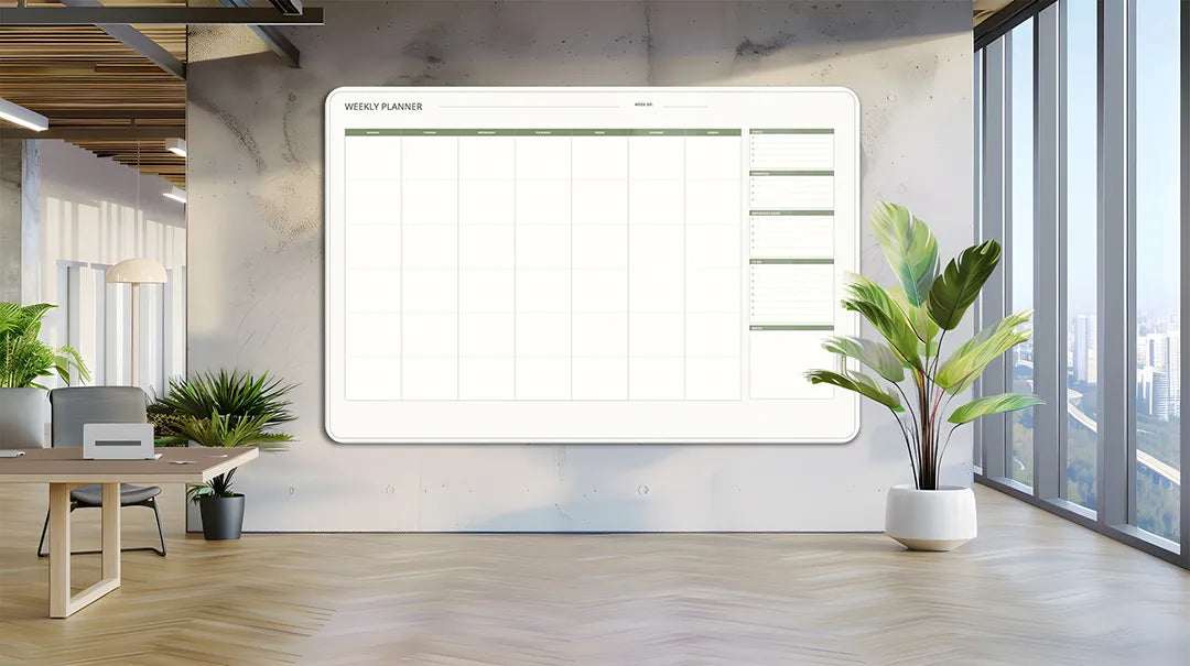 Round Corners Magnetic Glassboard