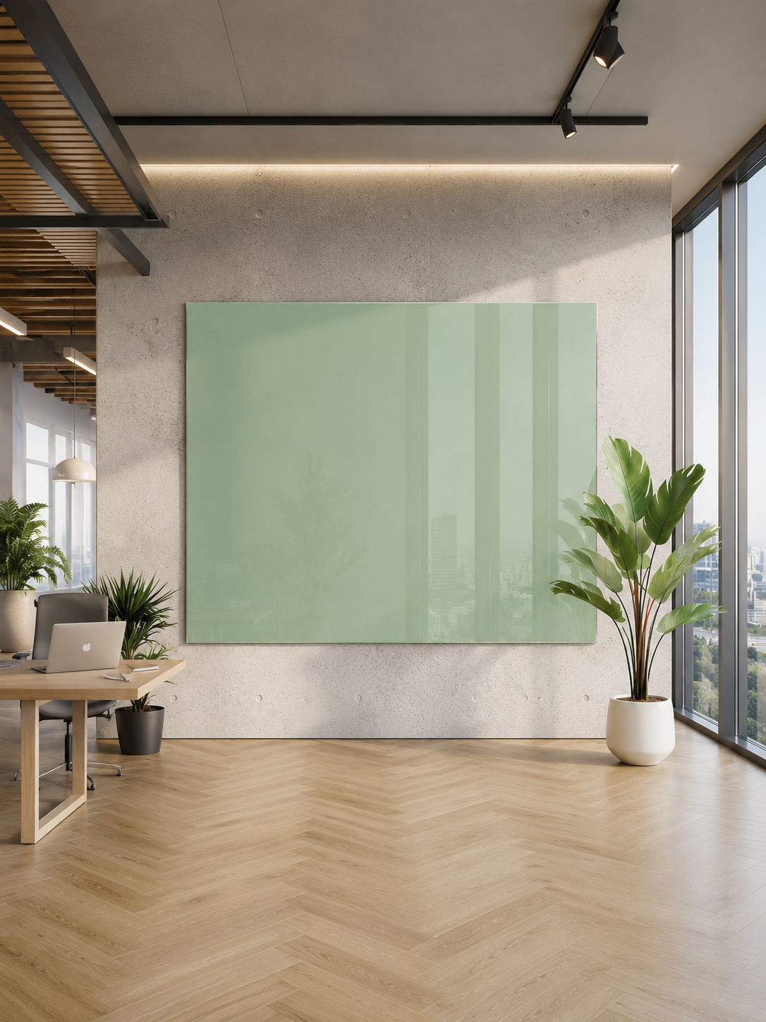 Rectangular corner glasboard